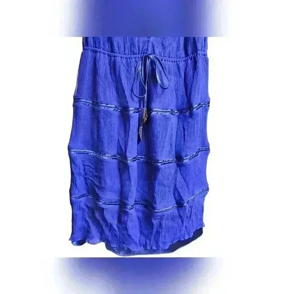 Guess By Marciano Blue Sleeveless Chiffon Dress Size S Sheer Fairy Cocktail - Picture 3 of 11